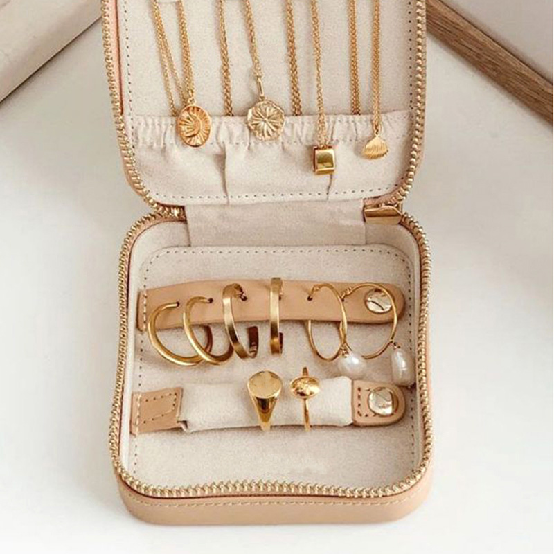 European style simple jewelry box jewelry jewelry cosmetics leather storage box1